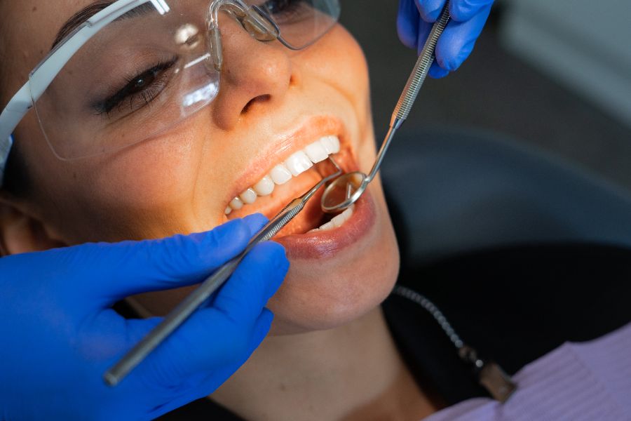 checking tooth restoration